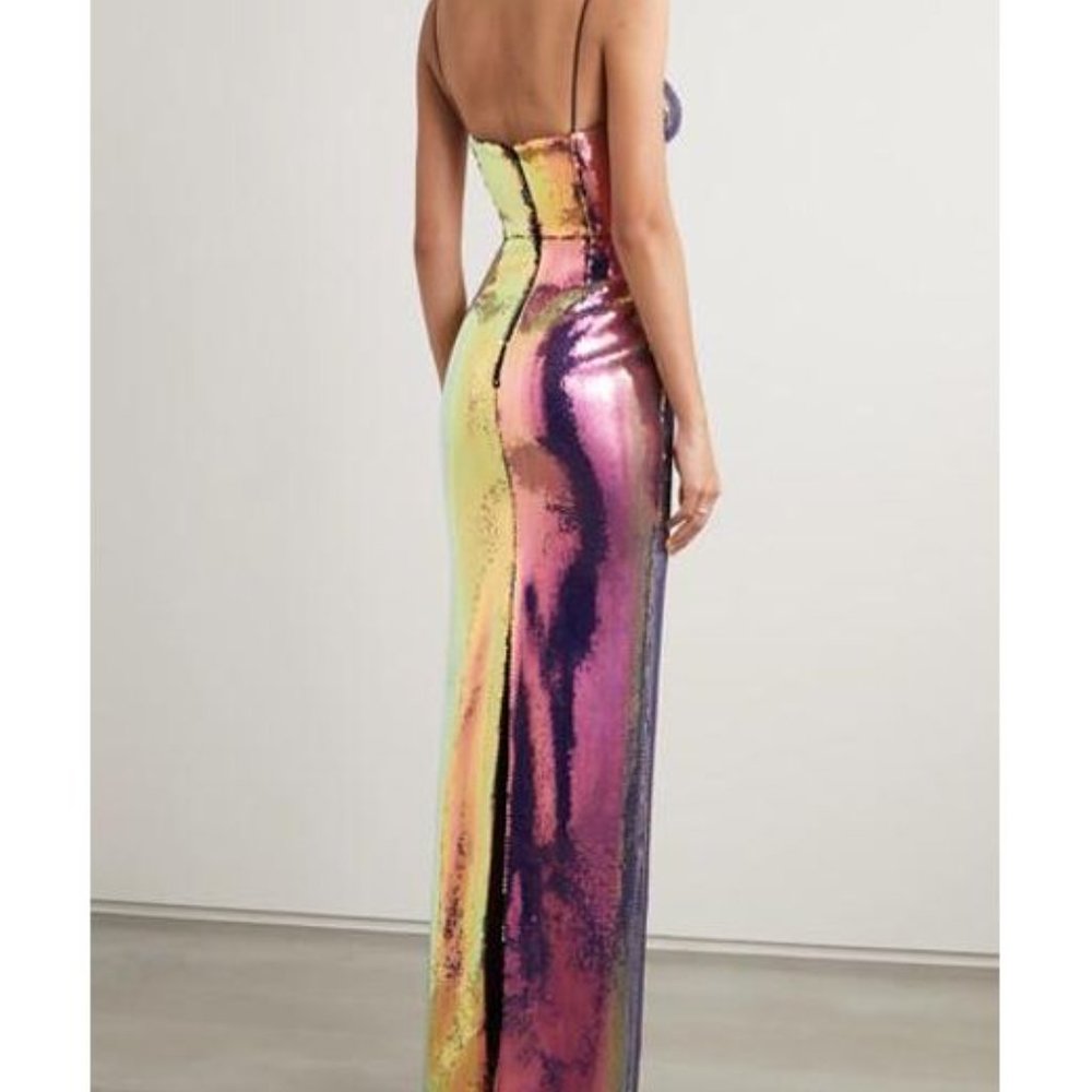 Alex Perry Women's Pink Ford Sequined Voile Gown - Picture 7 of 7